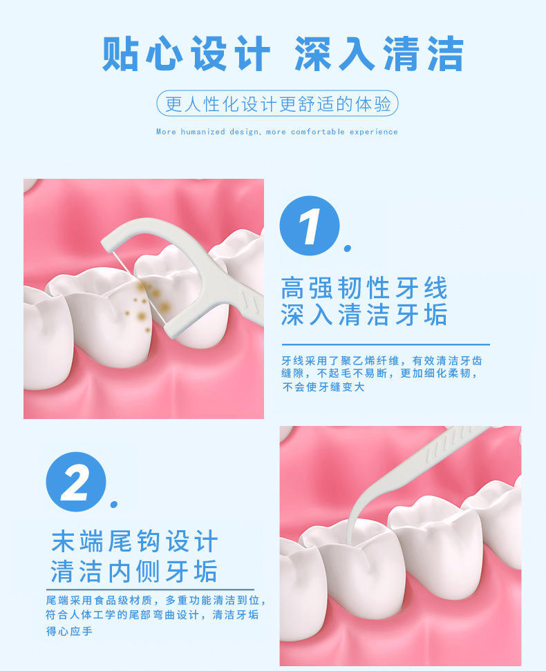 一次性牙线棒家庭装去除牙缝食物便携剔牙线