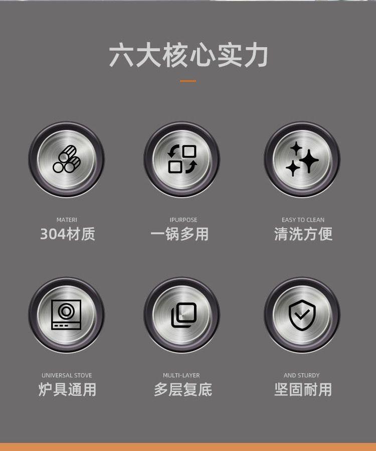 路易菲斯面条锅多功能不锈钢奶锅汤锅电磁炉通用锅