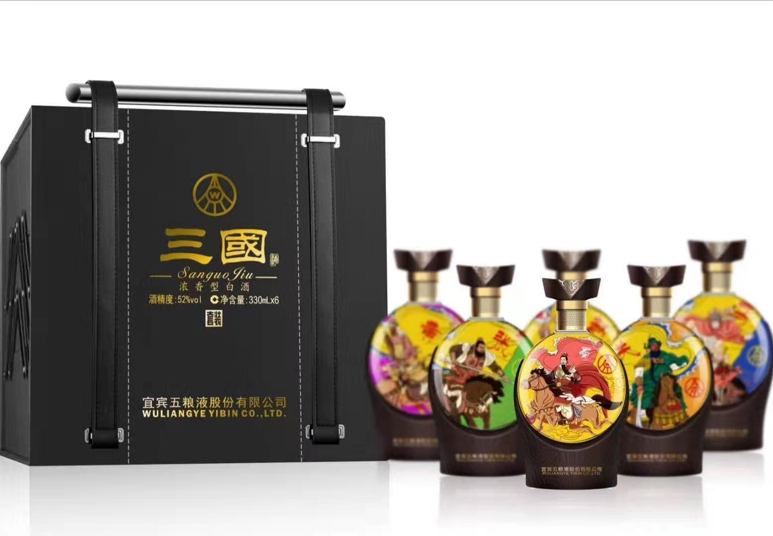 【收藏老酒】五粮液三国五虎上将 52度浓香型礼盒装商务送礼330ml*6瓶套装