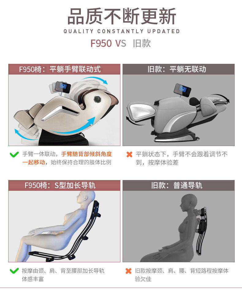 勒德威智能触控屏全身电动亲肤细纤维皮按摩椅 按摩沙发F950按摩椅