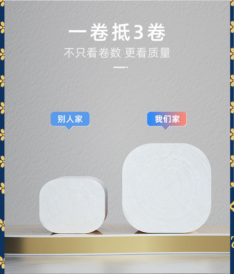 LP-29947蓝漂白色无芯扁卷20卷/提*1提装（蓝金）