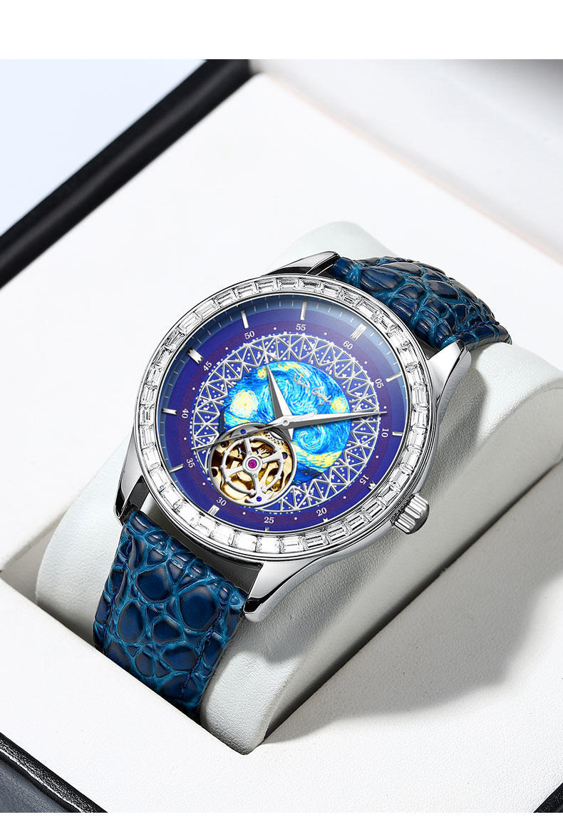 梵高(Vangogh)全自动机械男表艺术家·罗盘系列 星空44mm M-SGLB99