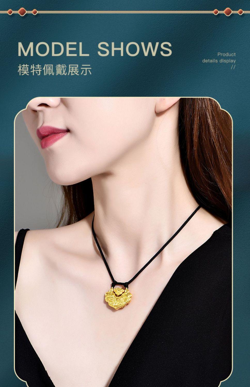 中国黄金古法黄金锦鲤锁包女 足金999金玉满堂如意锁包网红款