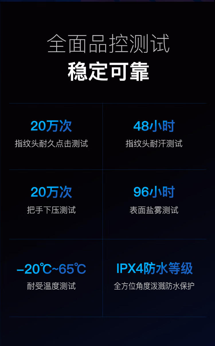 TCL 指纹智能锁家用防盗门密码锁下压式半自动把手款C级锁芯指纹锁 C级锁芯+AI指纹 K5F