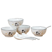 路易菲斯自在熊猫8件套餐具