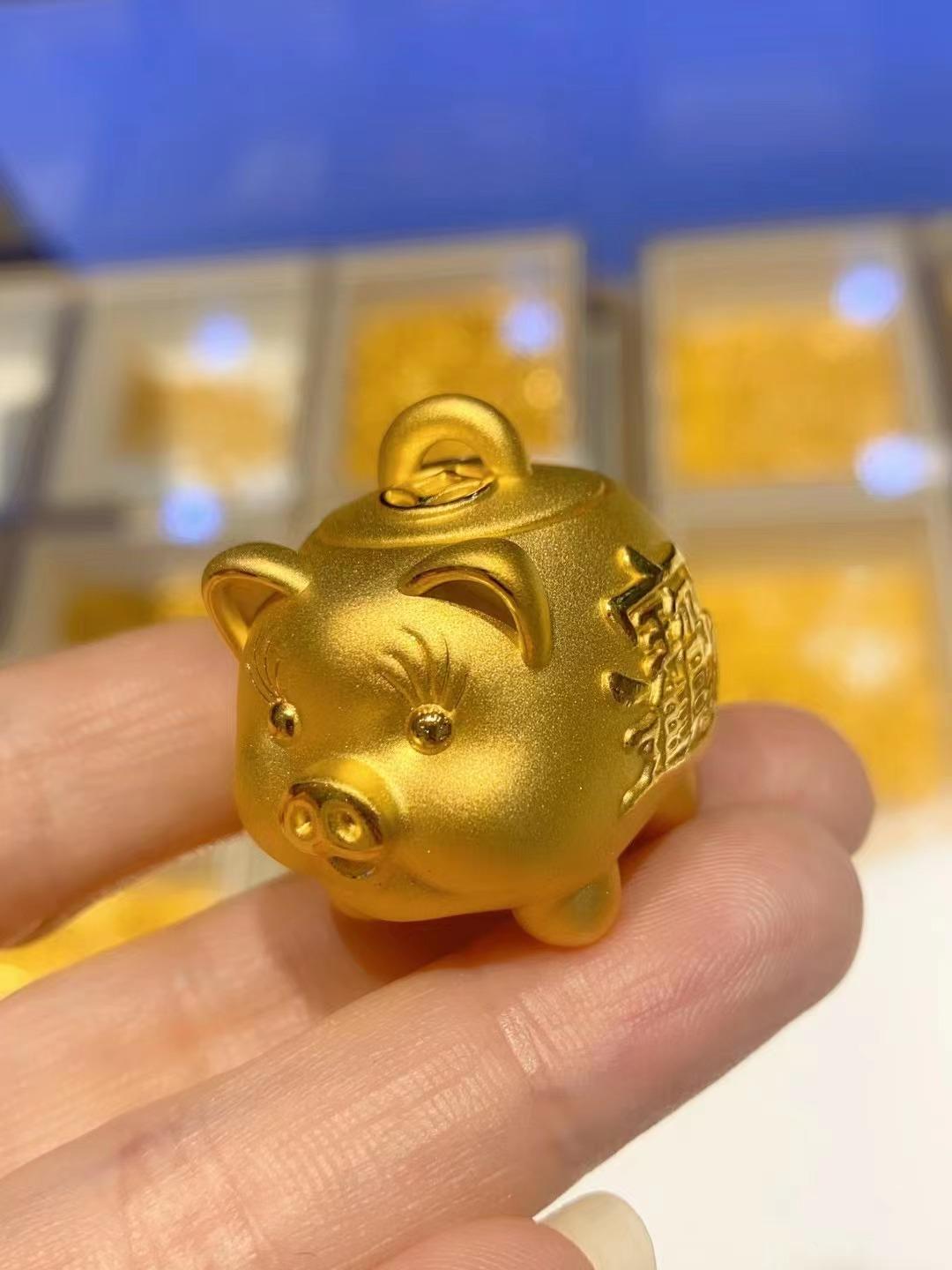 中国黄金999足金金猪存钱罐