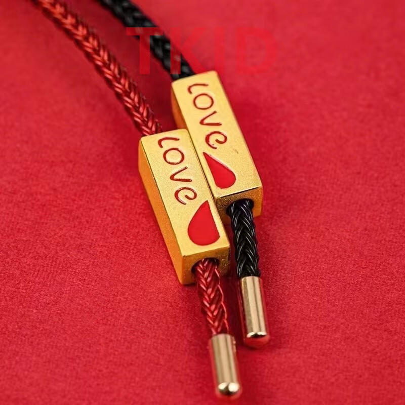 中国黄金love手牌手链 999足金情侣款手编手链