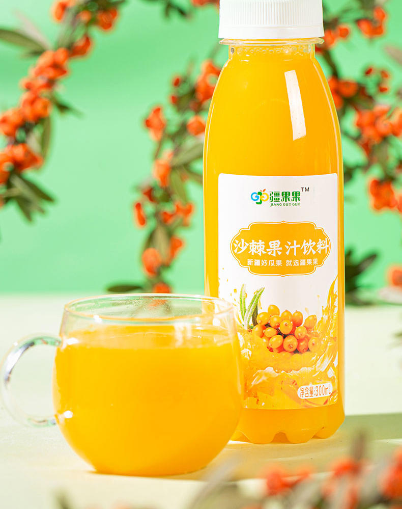 疆果果沙棘果汁风味果汁饮料早餐饮品300ml*10