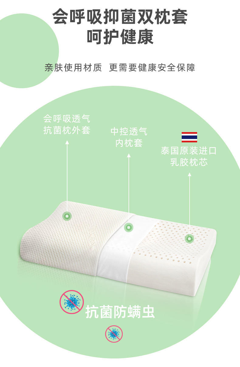 洁丽雅颗粒按摩乳胶枕 CRJZ