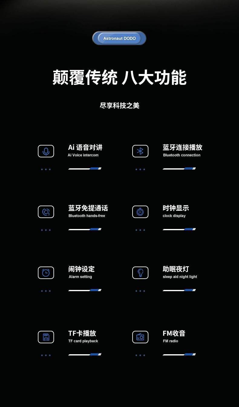 勒沃宇航员DODO多功能大音量智能语音蓝牙音响LV-M20