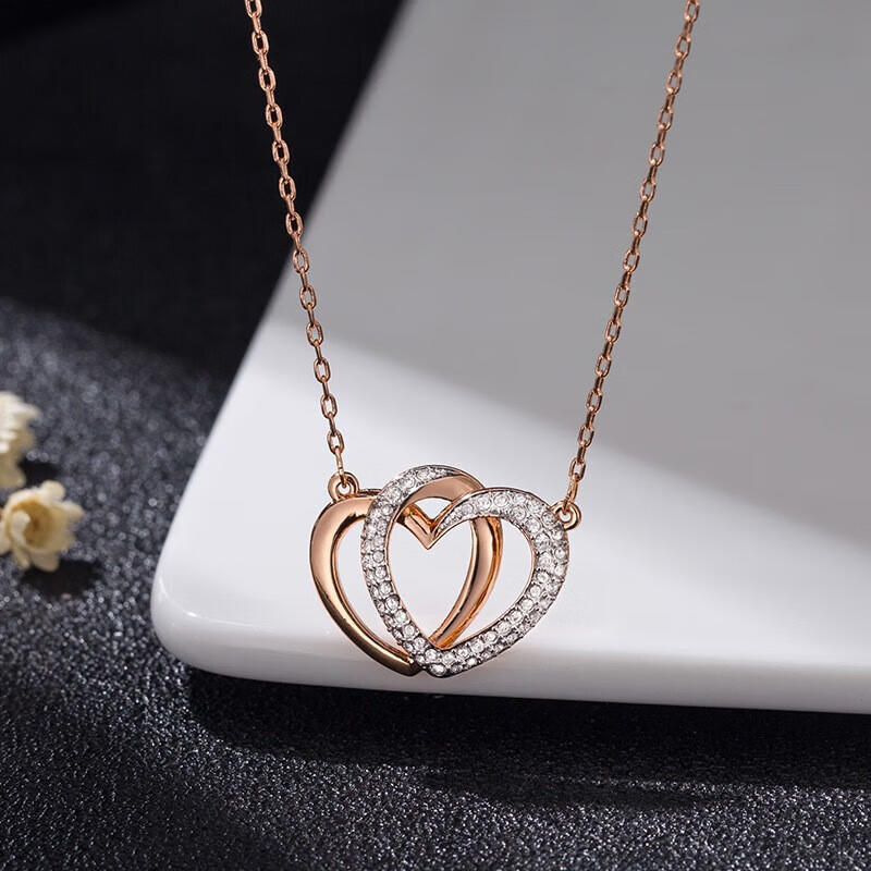 施华洛世奇（SWAROVSKI）经典双爱心项链5194826/5345475