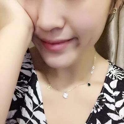施华洛世奇闪亮好运四叶草水晶项链气质女锁骨链5139471