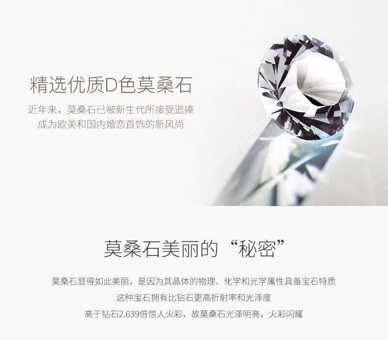 周六福莫桑钻耳环白色豪镶圆包耳坠