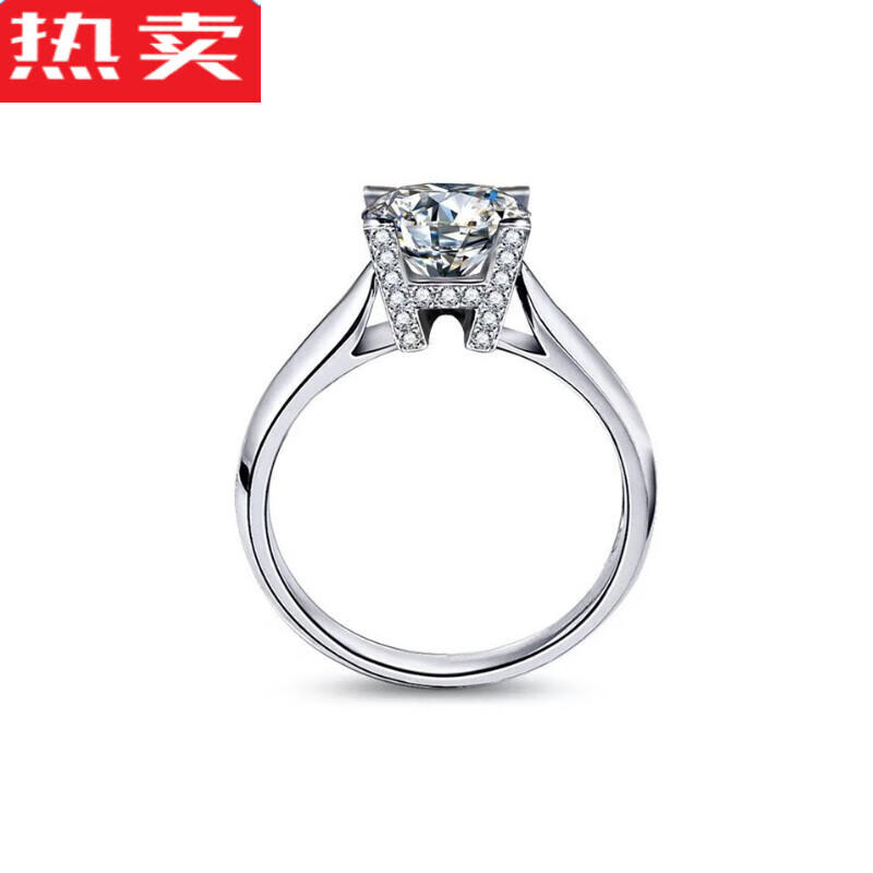 周六福莫桑石钻戒女钻戒时尚个性鹿角戒