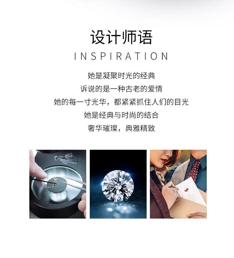 周六福莫桑石纯银项链女生新款锁骨链蝴蝶结微笑项链