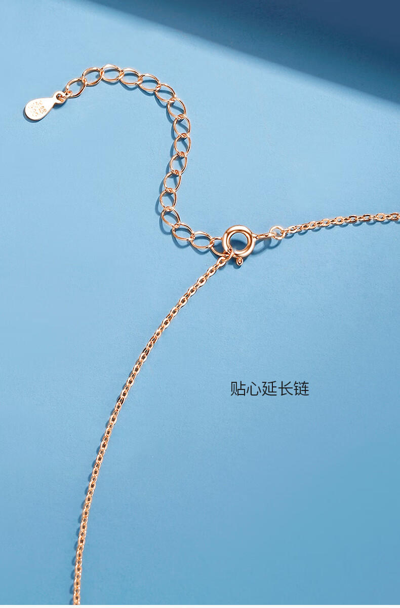 周六福999足银宠爱一生套链莫桑钻时尚饰品吊坠