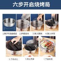 猎燕无烟不锈钢烧烤炉小型便携户外烤肉炉LYSKL01