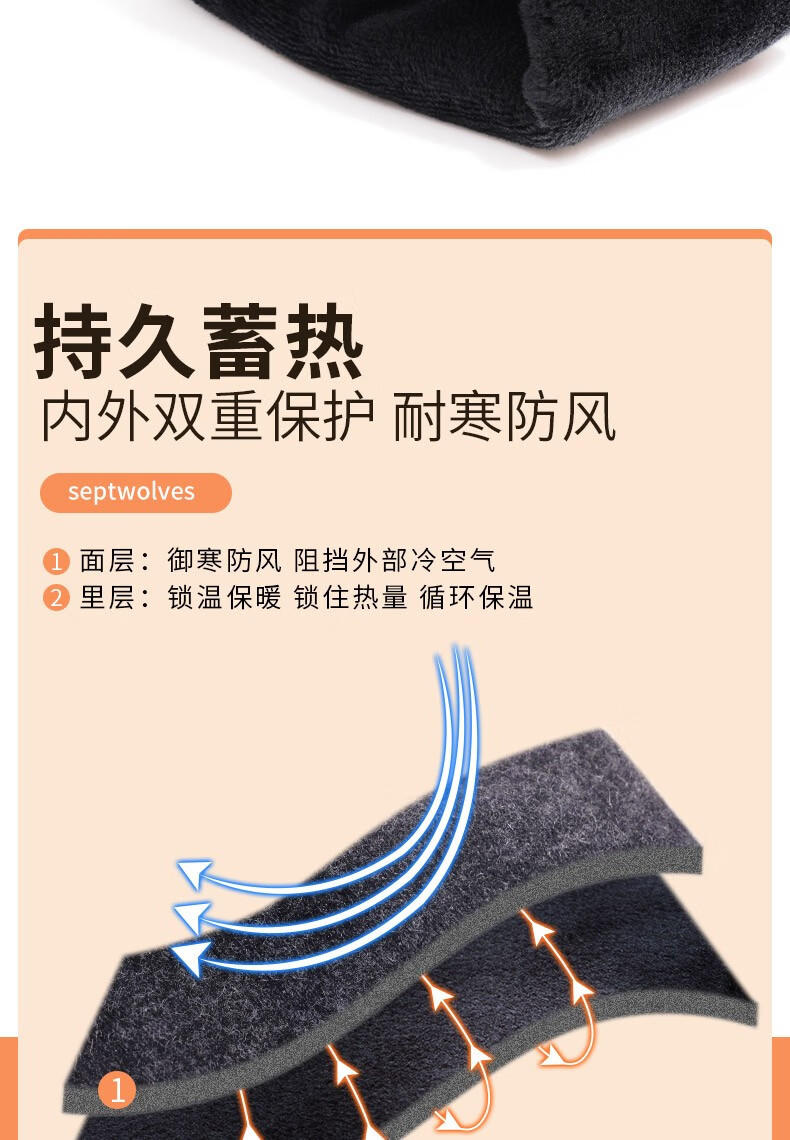 七匹狼手套男秋冬骑行保暖加绒加厚触屏纯羊毛加厚防风540977296