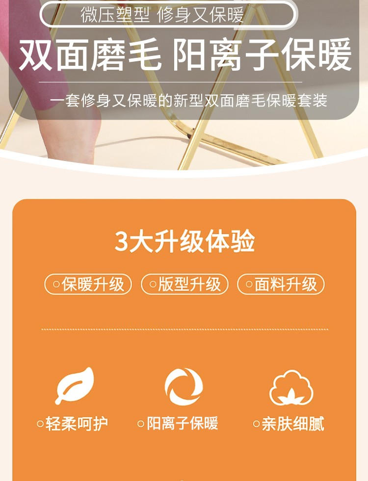 浪莎女士阳离子磨毛内衣（套餐）E9912