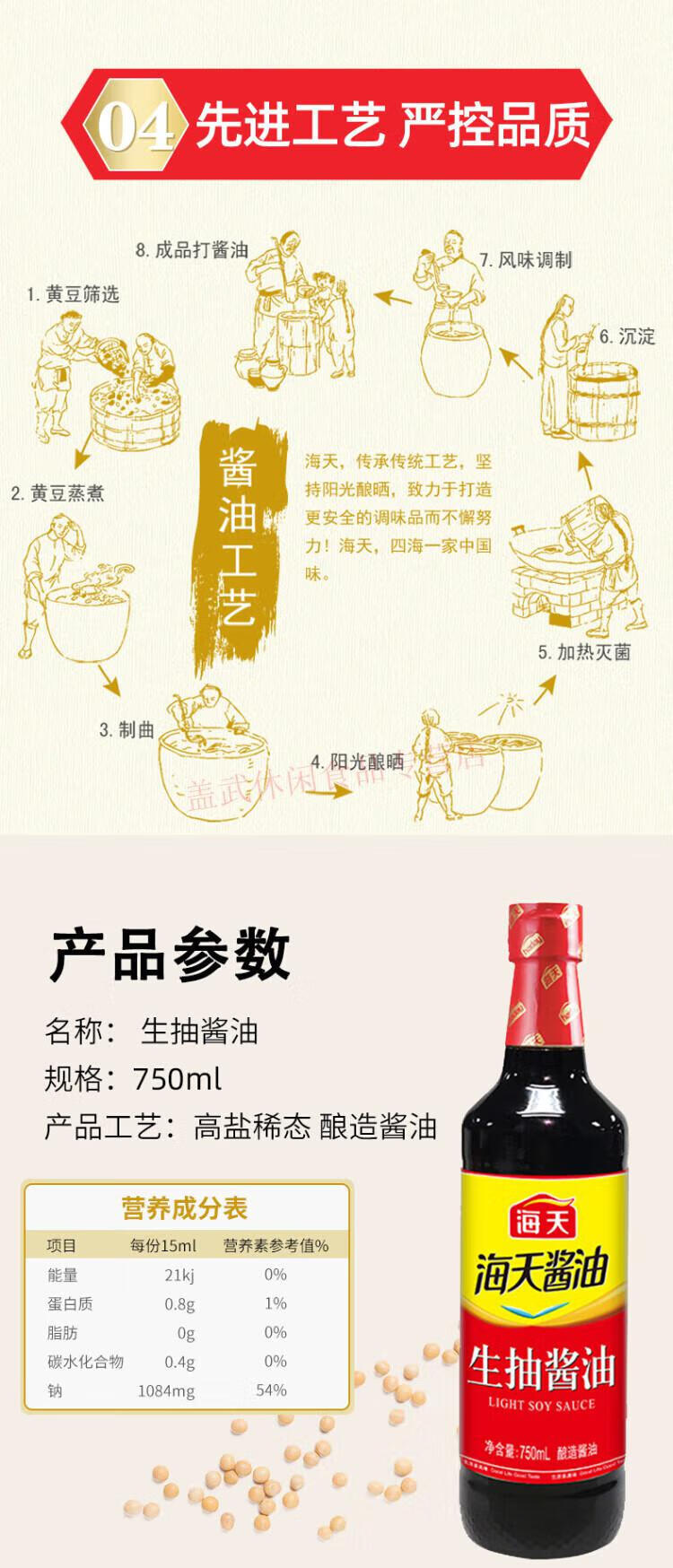 海天生抽酱油750mL（两瓶）