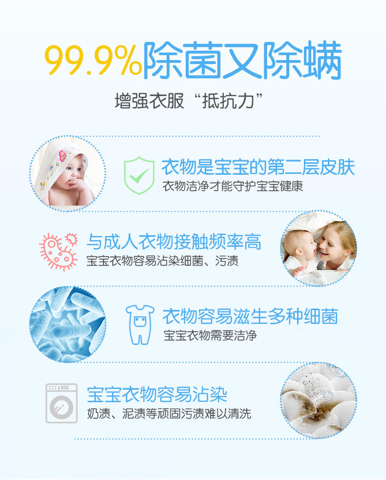 婴元素婴幼儿除菌除螨洗衣液2kg