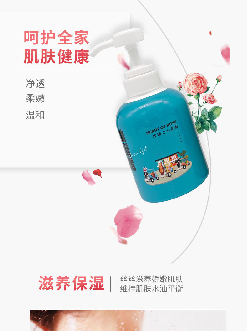 大嘴猴paul frank玫瑰之心花香沐浴露300ml