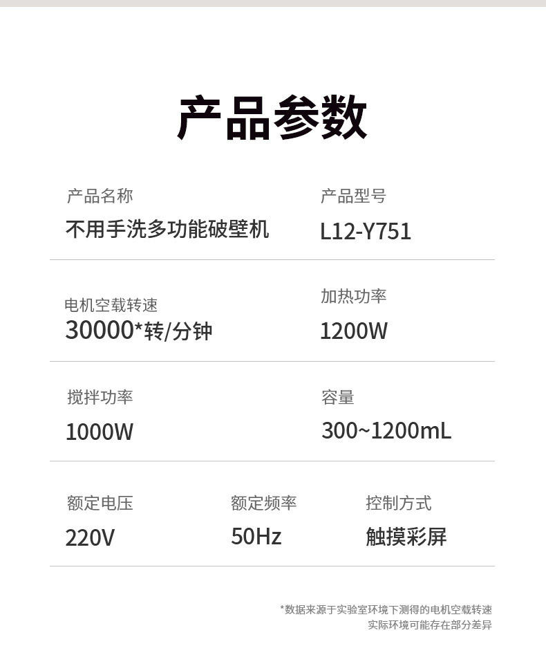 九阳（Joyoung）降噪不用手洗高端多功能榨汁机1.2L豆浆机 L12-Y751