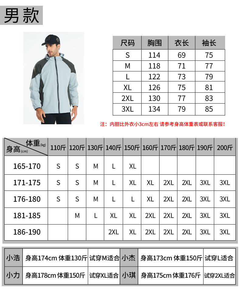 纤丝鸟 单层款冲锋衣情侣款4800 男款