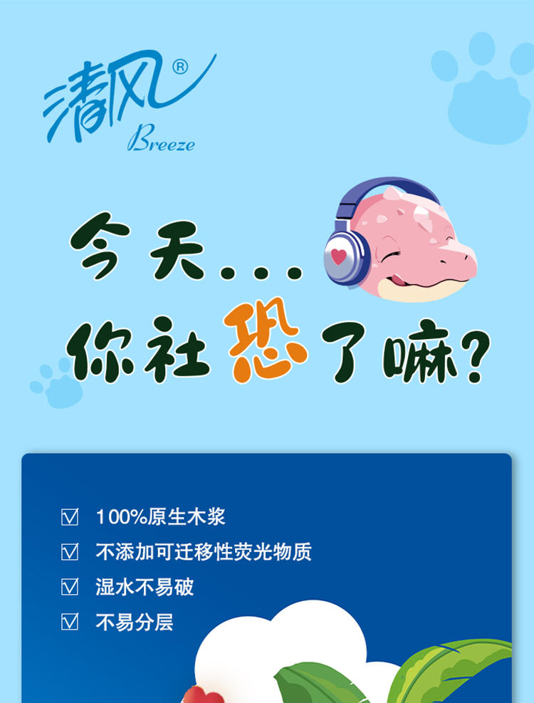 清风卡通3层100抽/24包（整箱）BR40AB