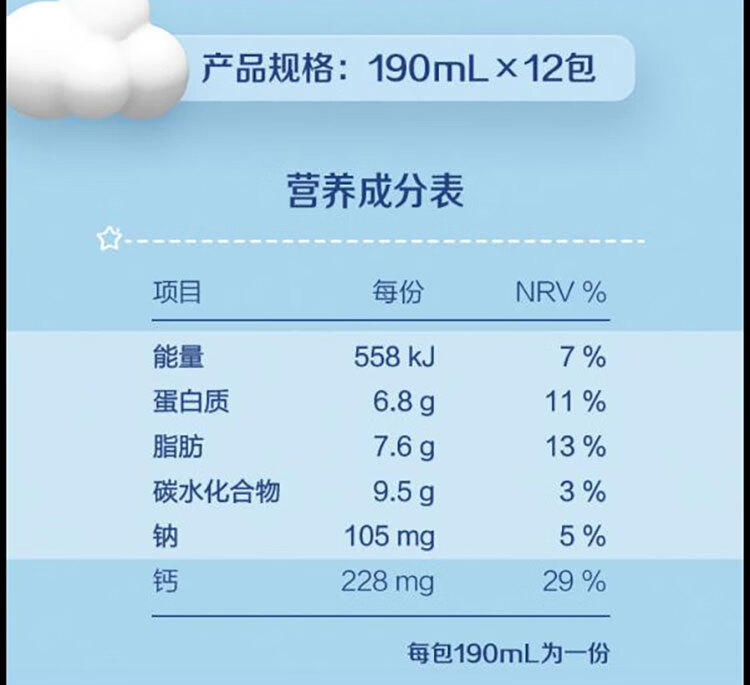 蒙牛 未来星儿童成长牛奶整箱礼盒装营养早餐奶 【双原生】190mL*12盒