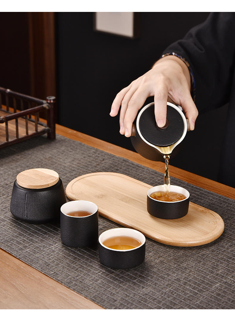 猎燕一壶3杯+茶叶罐+茶盘+椭圆皮包LYBJCH02