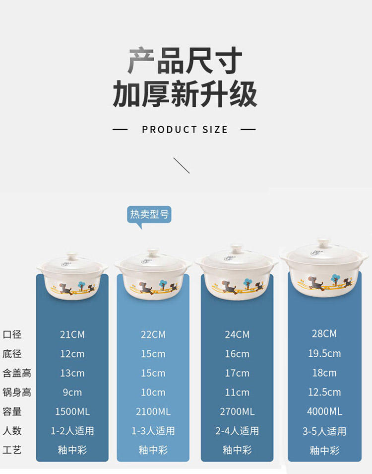 泥火匠 小斑马家用小号耐高温1.5L如意炖锅-适用1-2人