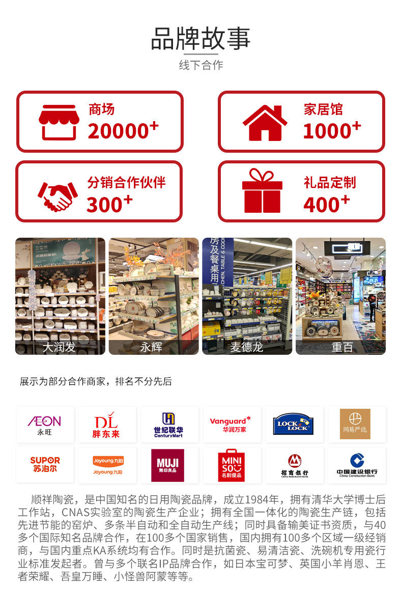 顺祥 白瓷家用简约组合可微波 8英寸饭盘2个装