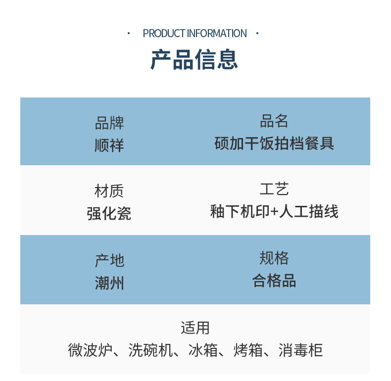 【吾皇干饭拍档】顺祥陶瓷吾皇IP联名款卡通碗碟套装 8英寸盘2件套