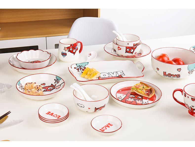 顺祥x小怪兽阿蒙创意卡通耐高温家用可微波 4.5英寸饭碗2件套