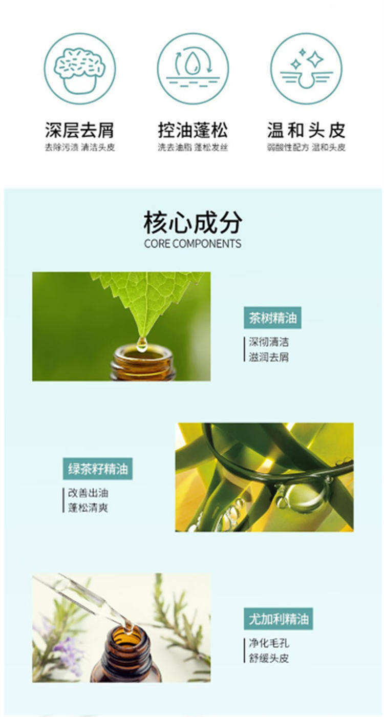 舒蕾绿茶籽控油去屑洗发水500ml+盈润保湿植萃精油沐浴露500ml组合