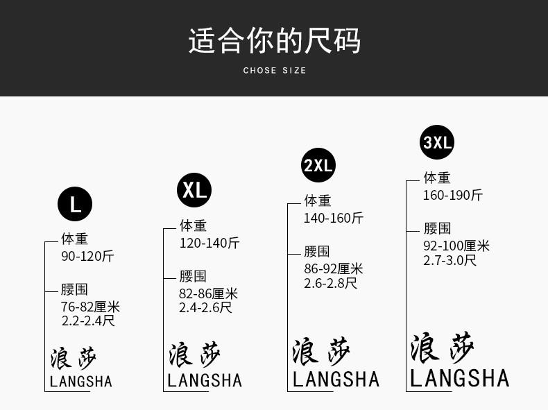 浪莎男士内裤棉质透气运动裤衩四角短裤三叉戟时尚印花内裤混色4条装 nk3039-4