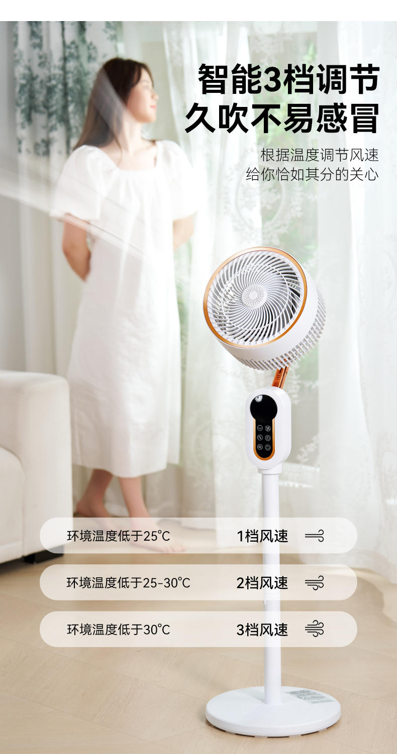 长虹新款语音空气循环扇家用智能遥控电风扇