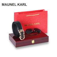 MAUNEL KARL男士皮带轻奢实木礼盒MK06643金