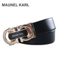 MAUNEL KARL男士皮带轻奢实木礼盒MK06643金