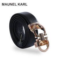 MAUNEL KARL男士真皮皮带轻奢品质MK1015金 专柜礼盒