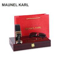 MAUNEL KARL男士皮带轻奢实木礼盒MK06638金