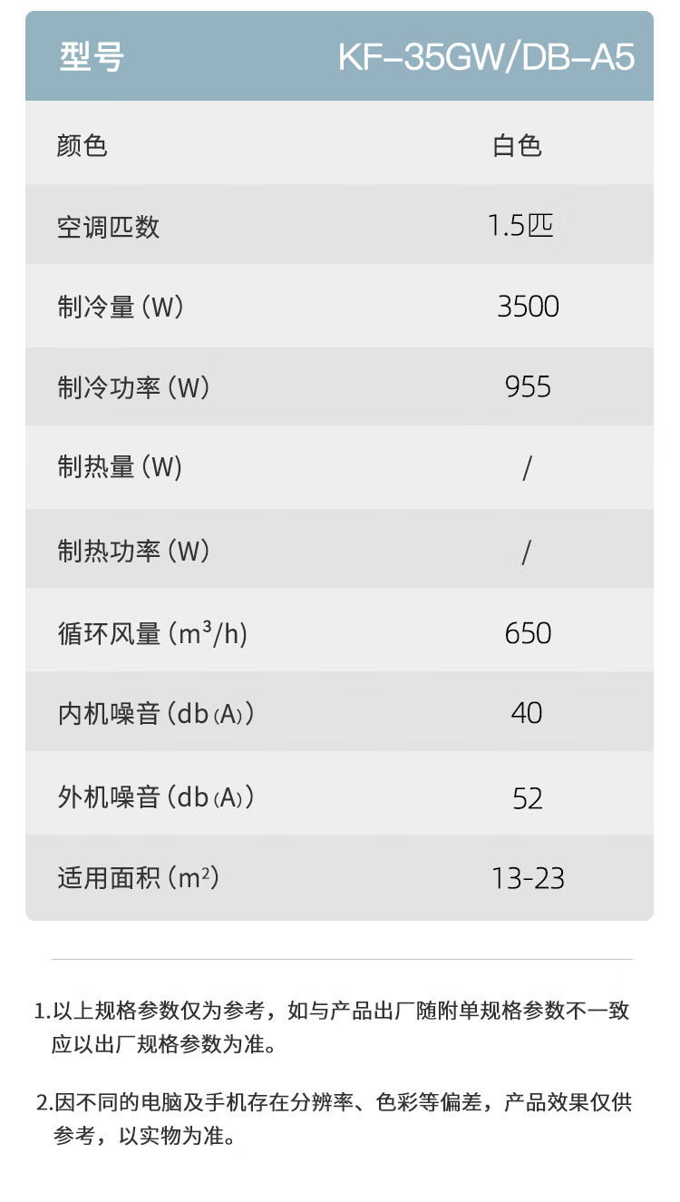 康佳新能效快速制冷大风量 家用独立除湿壁挂式自清洁 空调1.5匹 五级能效KF-35GW/DB-A5（含安装）