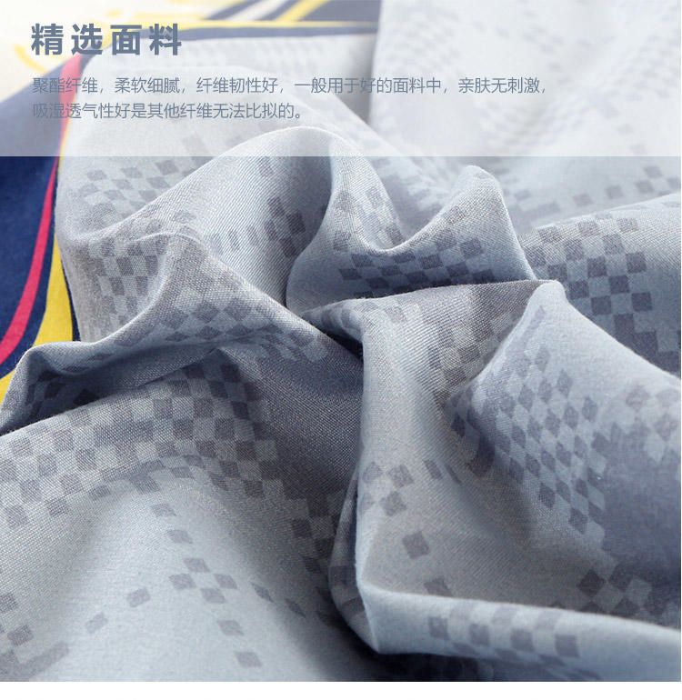 "Cmierf Kuect （中国CKIR）蓝彩条聚酯纤维四件套 CK-J0135"