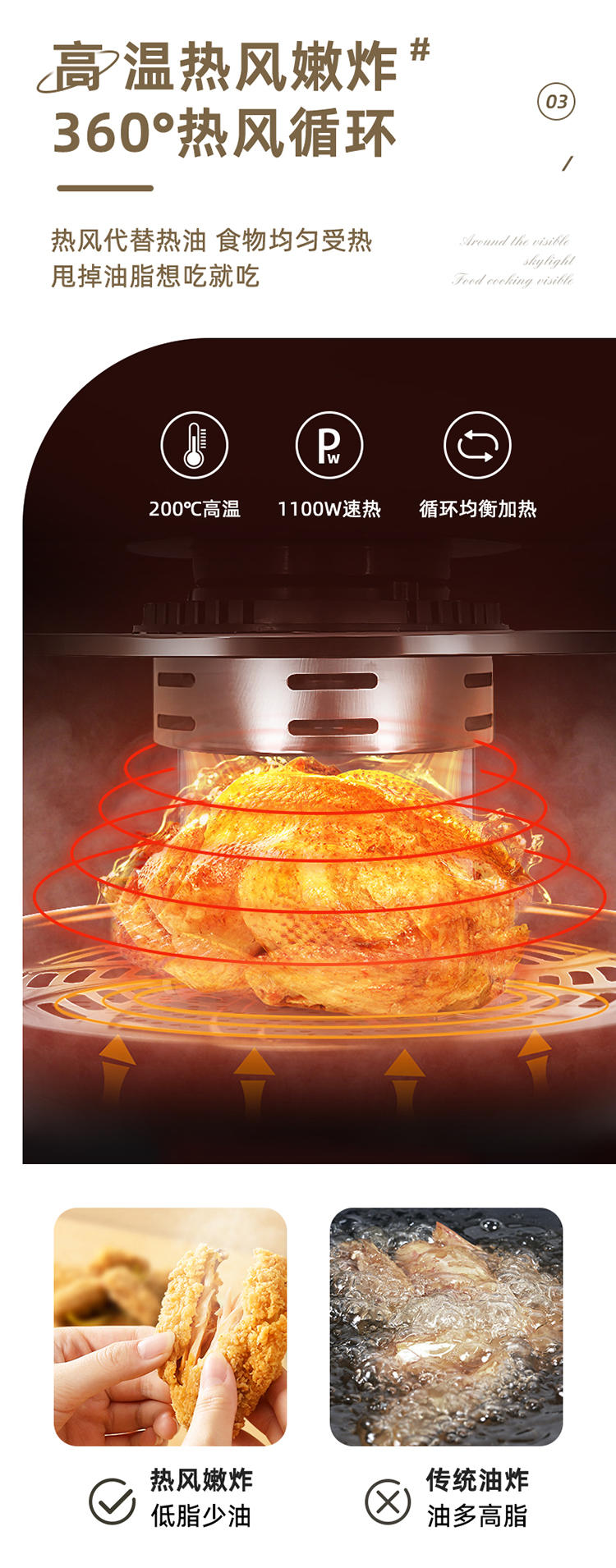 创维新款6L可视空气炸锅K435