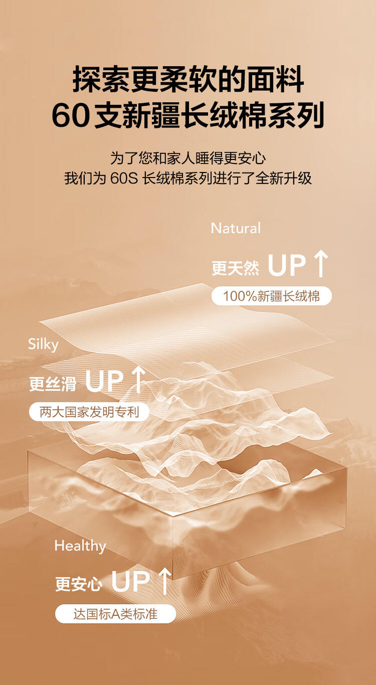 京东京造 60支长绒棉A类床上四件套 珠光贡缎工艺 1.5米床 晨雾灰