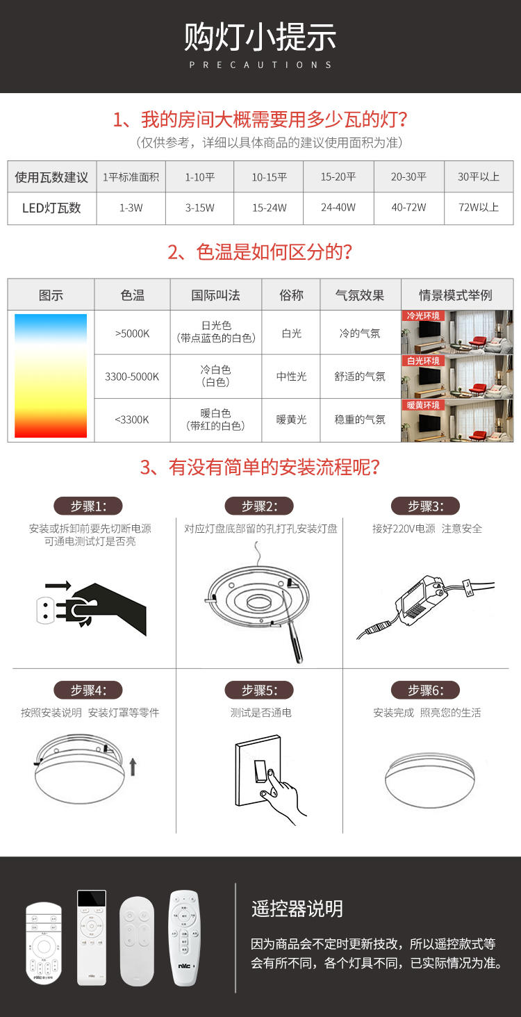 雷士（NVC）客厅灯灯饰北欧现代简约超薄led吸顶灯遥控调光客厅卧室灯灯具