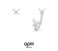 APM Monaco X010不对称蝴蝶耳环银简约设计耳饰礼物送女生AE13800OX