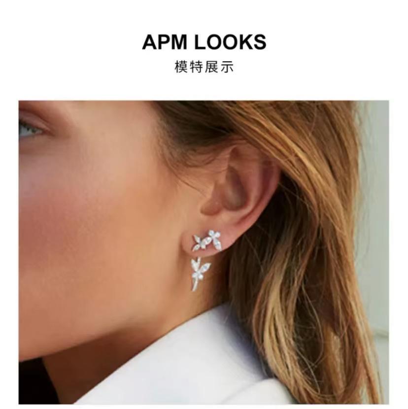 APM Monaco X010不对称蝴蝶耳环银简约设计耳饰礼物送女生AE13800OX