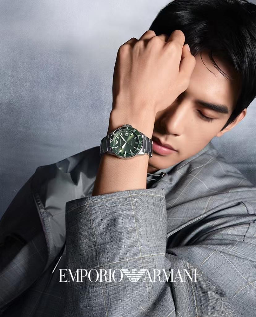 阿玛尼（EmporioArmani）深度潜水系列男士手表AR11338水鬼绿